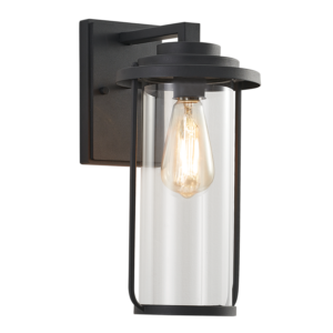 Brightstar L532 Black Outdoor Metal Lantern with Clear Glass, IP54