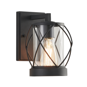 Brightstar L533 Black Metal Outdoor Lantern with Clear Glass (IP54)