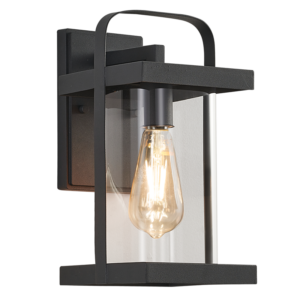Brightstar L536 Black Metal Outdoor Lantern with Clear Glass (IP54)