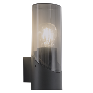 Brightstar L545 Black Up Facing Aluminium Outdoor Lantern with Smoke Plastic Cover (IP44)