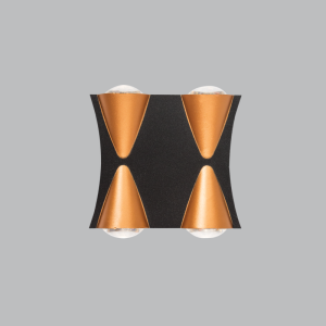 Brightstar L555 Black/Gold LED Up/Down Facing Outdoor Wall Lantern (4W, 3000K)