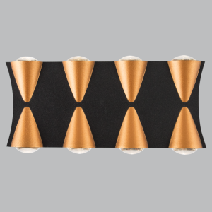 Brightstar L556 Black/Gold Up/Down LED Die Cast Aluminium Wall Bracket (IP54)