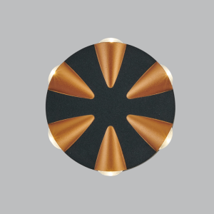 Brightstar L557 Black/Gold 6W LED IP54 Die Cast Aluminium Outdoor Wall Light