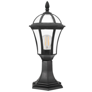 Brightstar L569 Black 6-Panel PVC Pillar Lantern (IP44, 476mm)