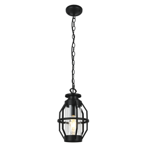 Brightstar L573 Black Aluminum and Clear Glass Hanging Outdoor Lantern