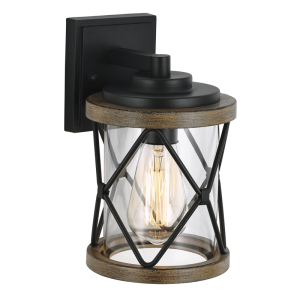 Brightstar L576 Black Aluminium and Clear Glass Outdoor Lantern (IP44, Requires 1 x 60W ES)