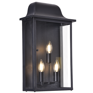 Brightstar L582 Black Metal and Aluminium Outdoor Lantern with Clear Glass (IP54)
