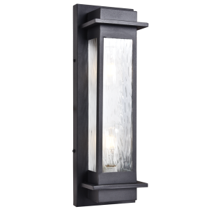 Brightstar L584 Black Metal Outdoor Lantern with Clear Ribbed Glass (IP54)