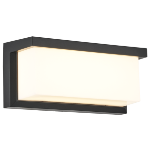 Brightstar L590 Black 22W LED Outdoor Light with Opal Cover (IP65, 3000K)