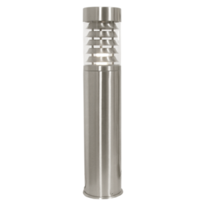Brightstar L613 Stainless Steel Outdoor Bollard with Clear Polycarbonate Cover (IP44, Requires 15W ES CFL)