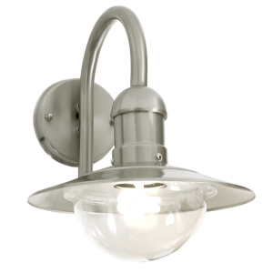 Brightstar L616 Stainless Steel Outdoor Lantern with Clear Polycarbonate Cover (IP44 Rated)