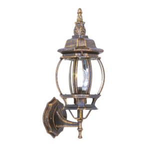 Brightstar L8082 Black Curved Bevelled Glass Up Facing Outdoor Lantern (IP33)
