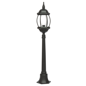 Brightstar LFL004/1 Black IP44 Rounded Belly Head Die Cast Aluminium Standing Lantern (1245mm)
