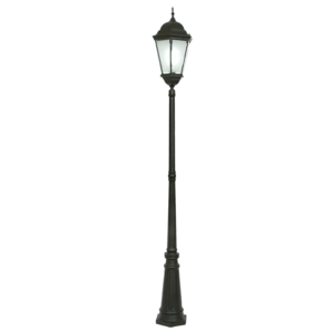 Brightstar LFL007/1 Black 6-Panel Die-Cast Aluminium Standing Lantern (2300mm, IP44)