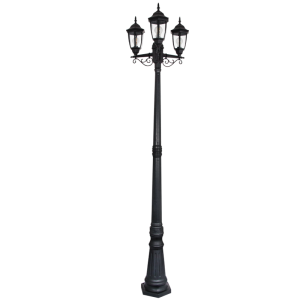 Brightstar LFL034 Black 6-Panel IP44 Outdoor Standing Lantern (2210mm Height)