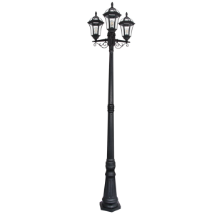 Brightstar LFL037 Black 6-Panel IP44 Outdoor Standing Lantern