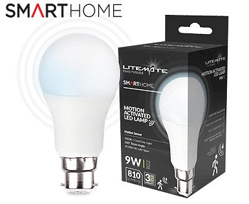 Led Litemate A60 9W B22 Motion Sensor