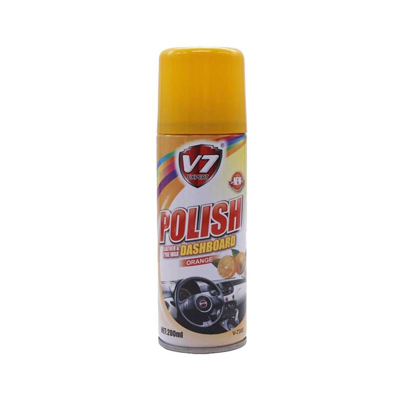 V7 Dash Polish Leather Tyre Wax 200Ml Aero Orange V730E