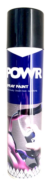 Paint Spray Std Black Satin 300Ml Power