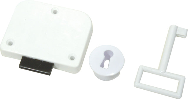Mackie Lock Cupboard Plastic White Set