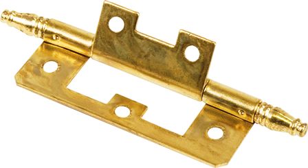 Mackie Hinge Flush Br/P W/Finial & Screw