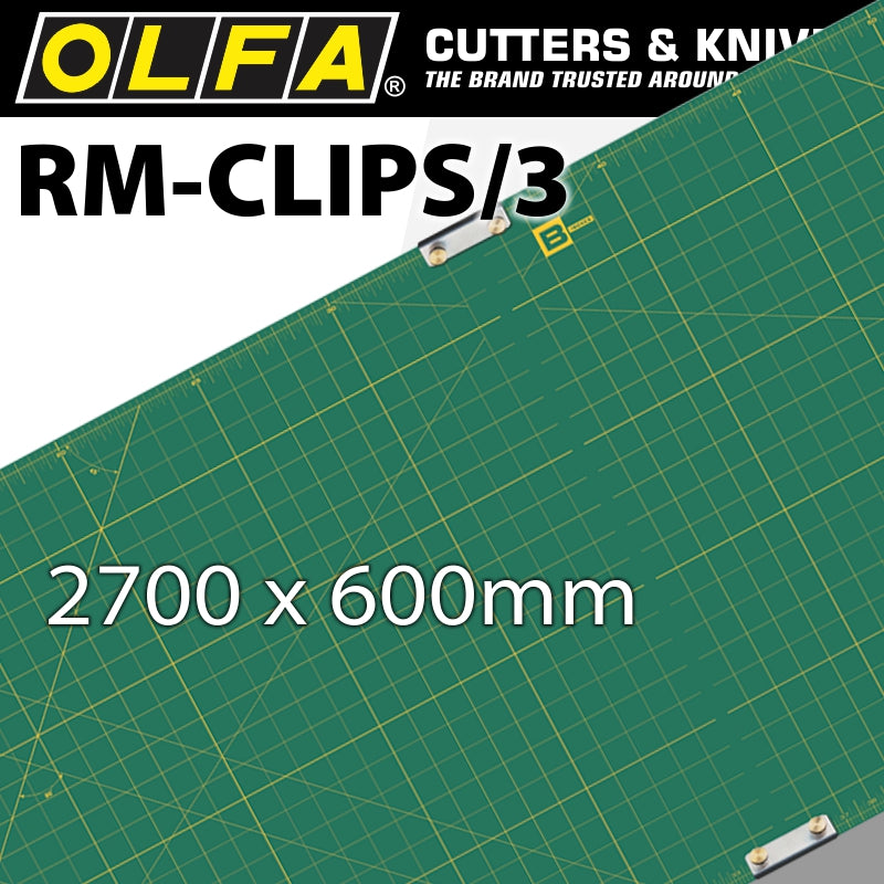 Olfa Mats 3 X 900 X 600 M-Mg Cw 4 Clips For Rotary Cutters