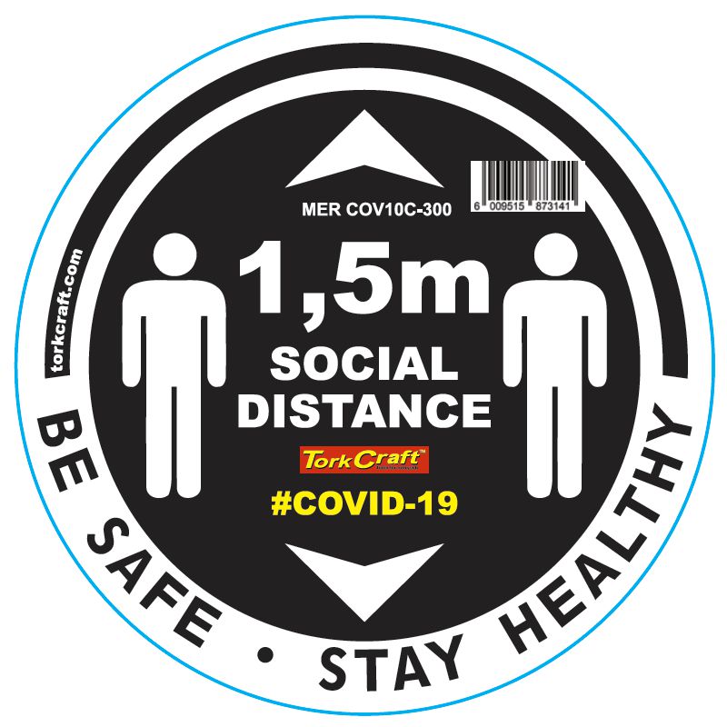 Black 1.5M Dbl Arrow Filled - 300Mm Round Social Distancing Graphic