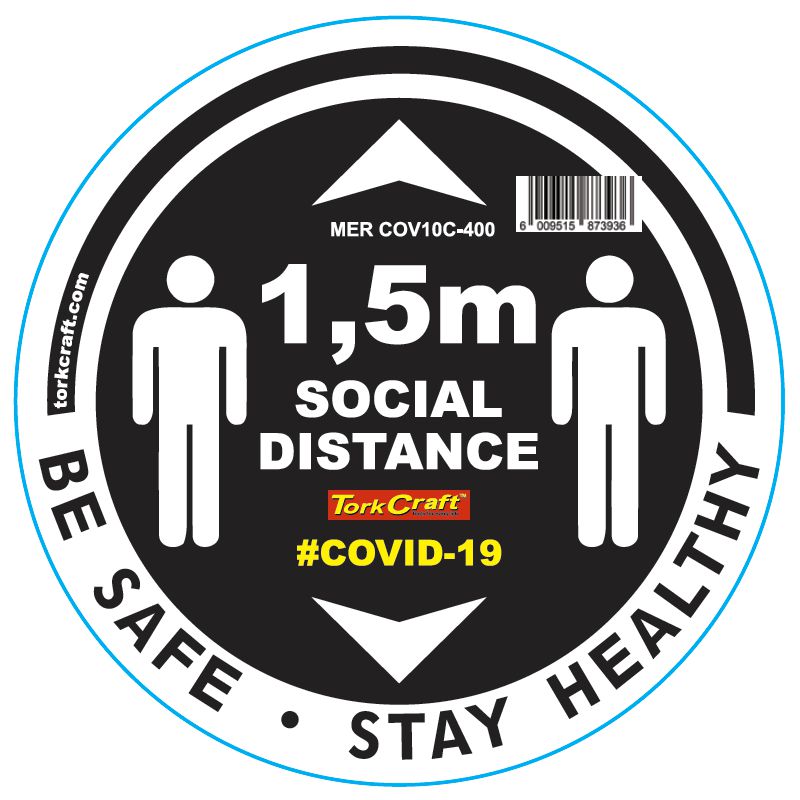 Black 1.5M Dbl Arrow Filled - 400Mm Round Social Distancing Graphic