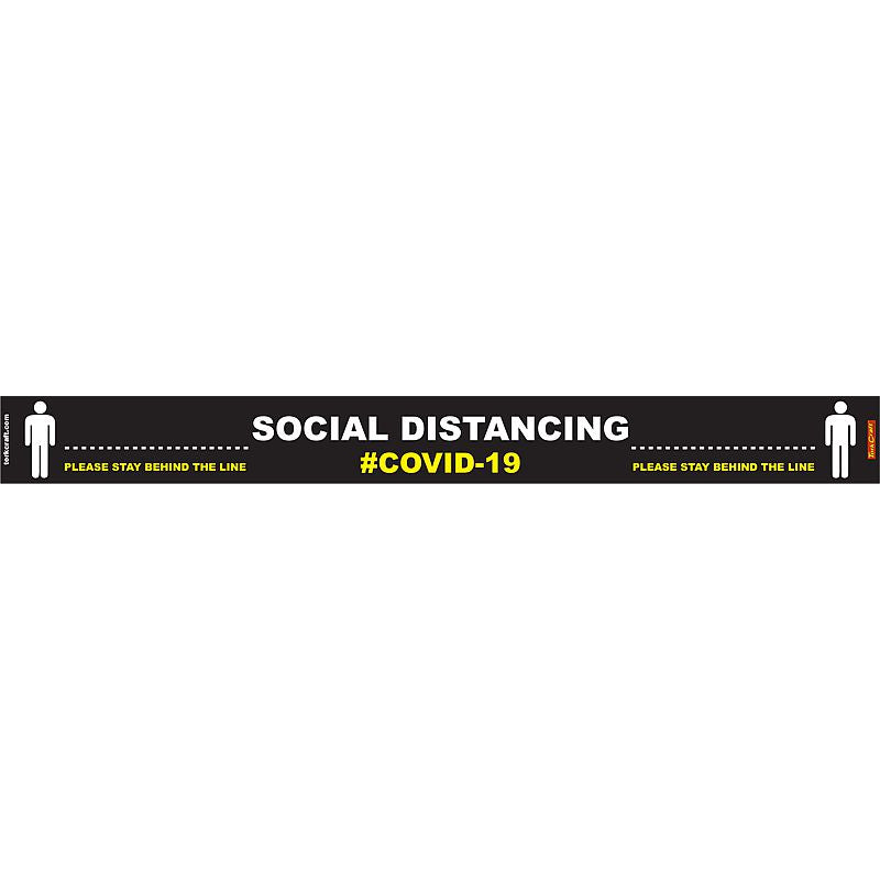 Black Behind Line - 800Mm X 80Mm Social Distancing Strips