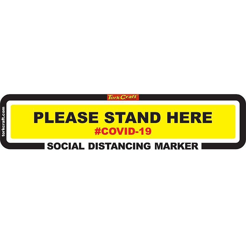 Yellow Stand Here - 450Mm X 110Mm Social Distancing Strips