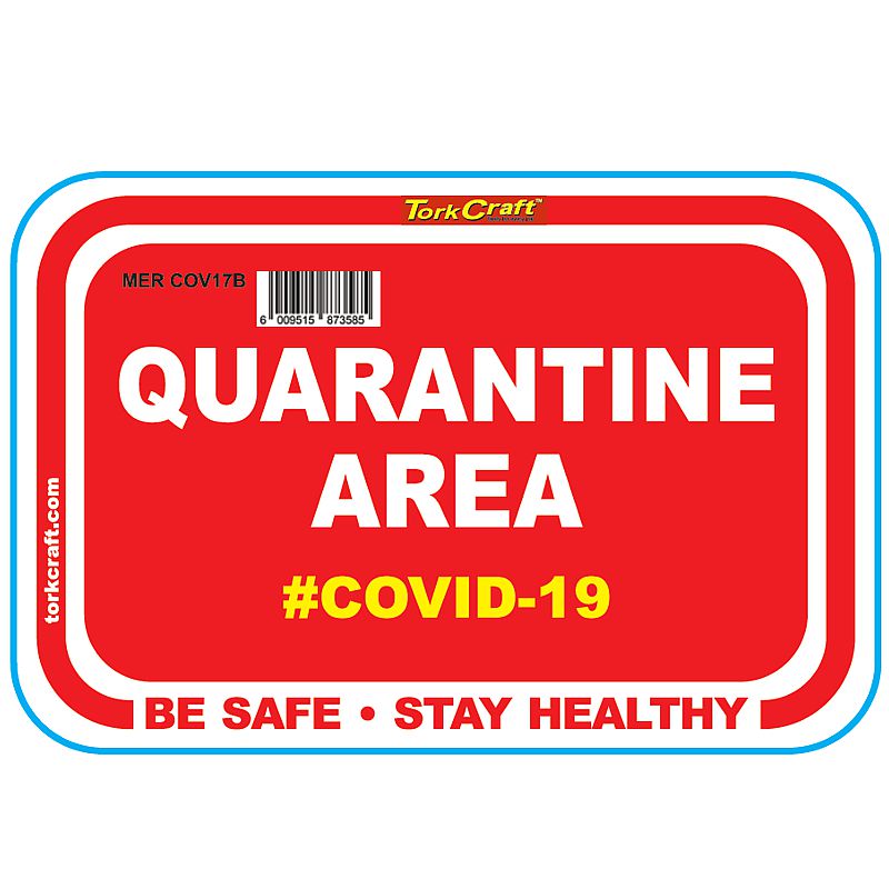 Red Quarantine Area - 470Mm X 310Mm Social Distancing Wall Graphics