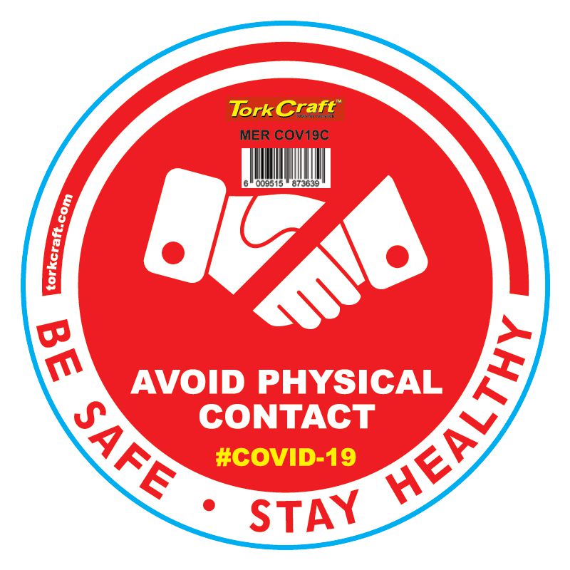Red Avoid Physical Contact - 170Mm Round Awareness Graphic