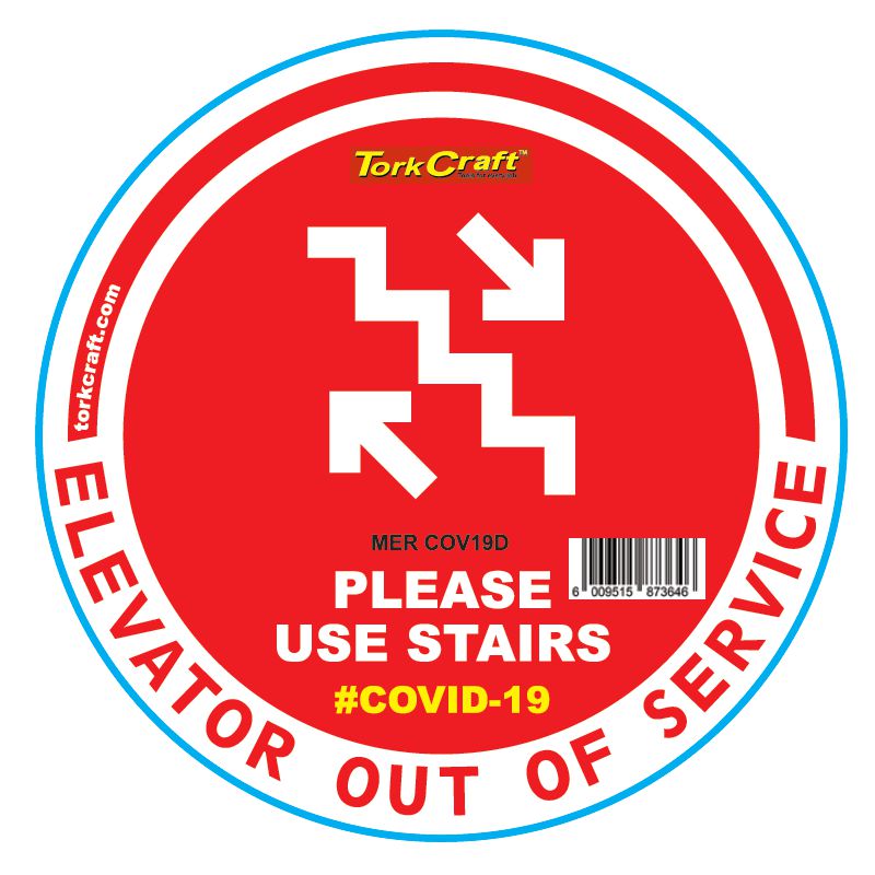 Red Use Stairs - 170Mm Round Awareness Graphic
