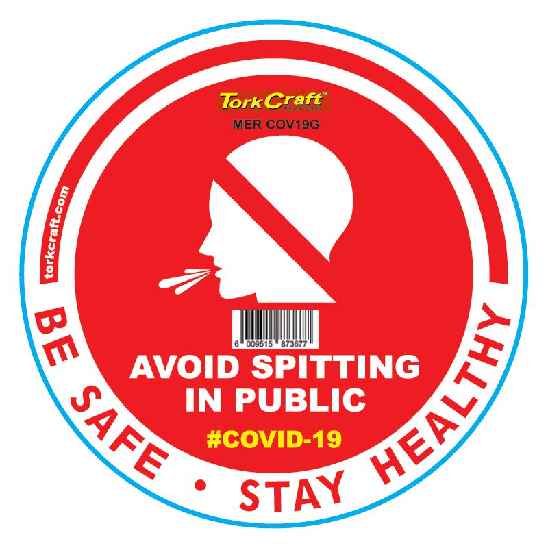 Red No Spitting - 170Mm Round Awareness Graphic