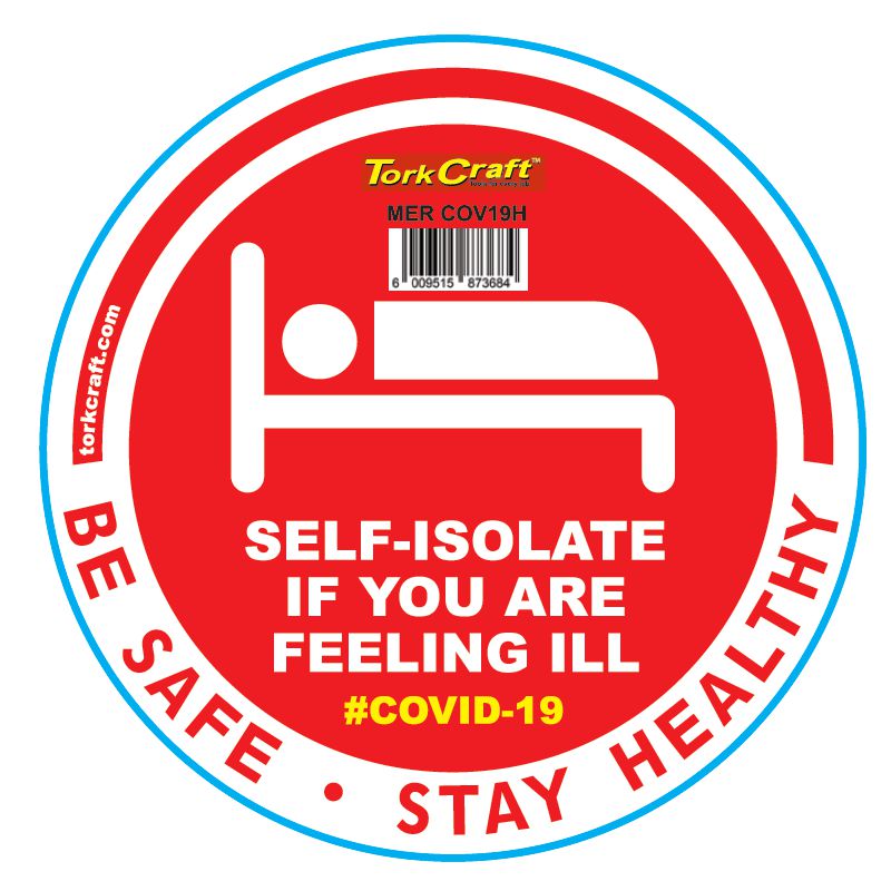 Red Self Isolate - 170Mm Round Awareness Graphic