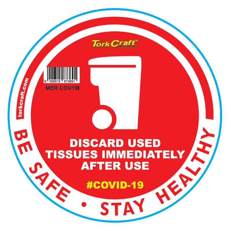 Red Discard Used Tissues - 170Mm Round Awareness Graphic