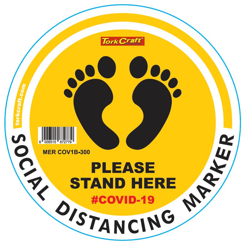 Yellow Feet Stand Here - 300Mm Round Social Distancing Graphic