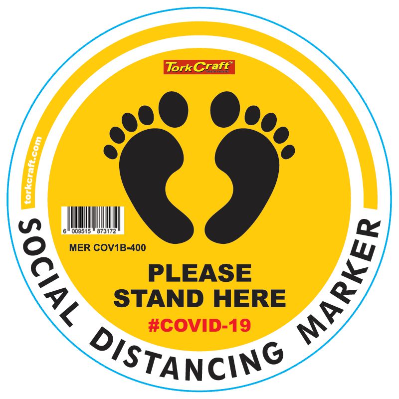 Yellow Feet Stand Here - 400Mm Round Social Distancing Graphic