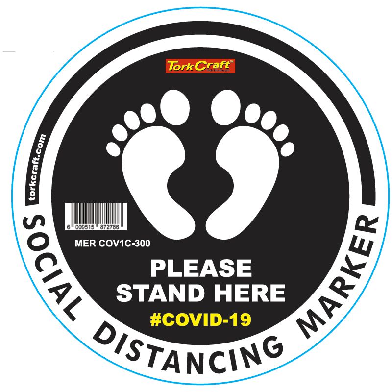Black Feet Stand Here - 300Mm Round Social Distancing Graphic