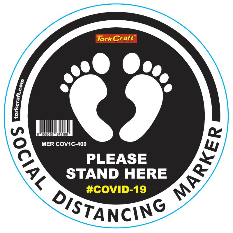 Black Feet Stand Here - 400Mm Round Social Distancing Graphic