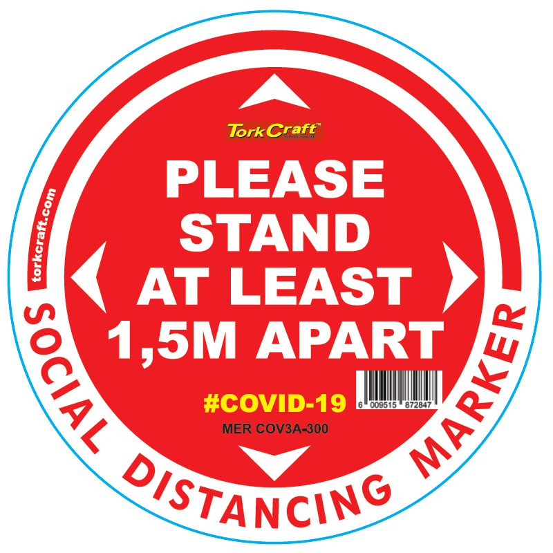 Red 1.5M Apart - 300Mm Round Social Distancing Graphic