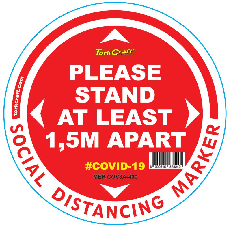 Red 1.5M Apart - 400Mm Round Social Distancing Graphic