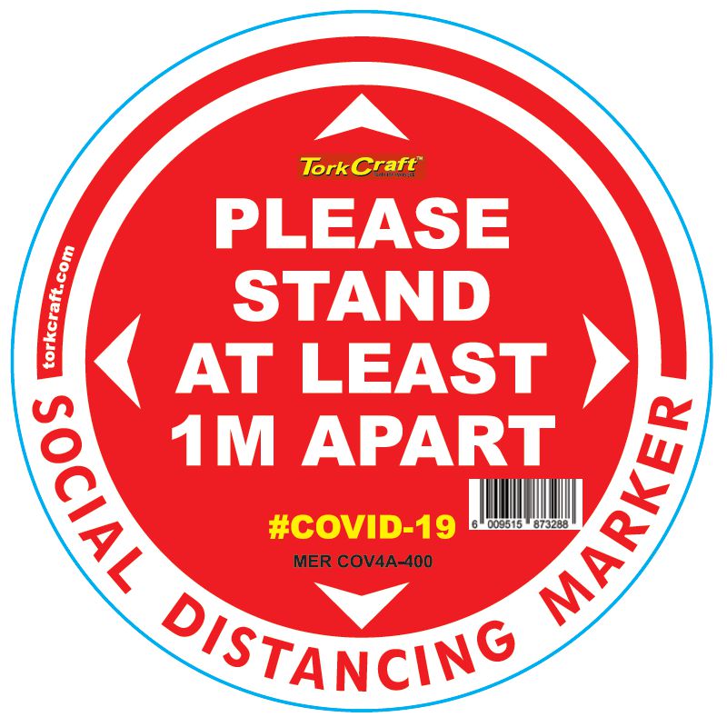 Red 1M Apart - 400Mm Round Social Distancing Graphic