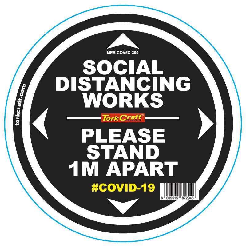 Double Black 1M Apart - 300Mm Round Social Distancing Graphic