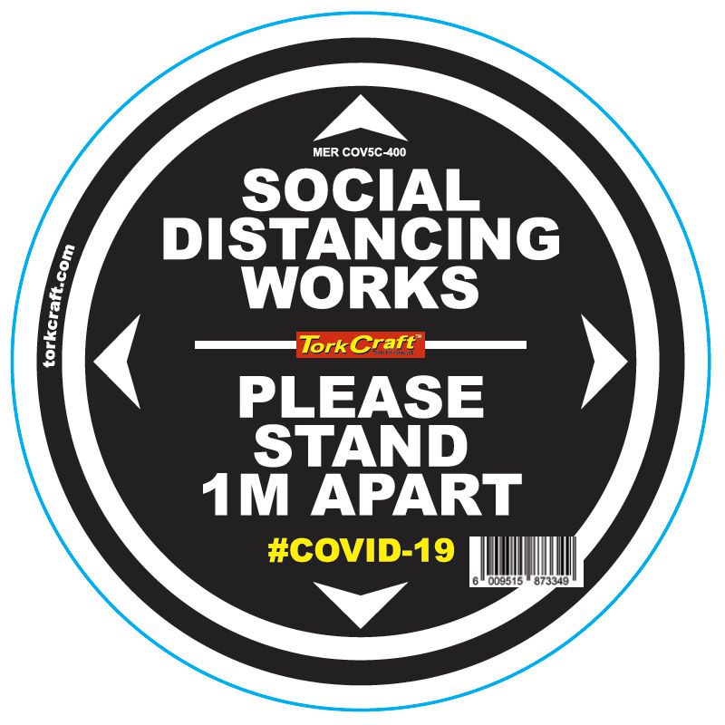 Double Black 1M Apart - 400Mm Round Social Distancing Graphic