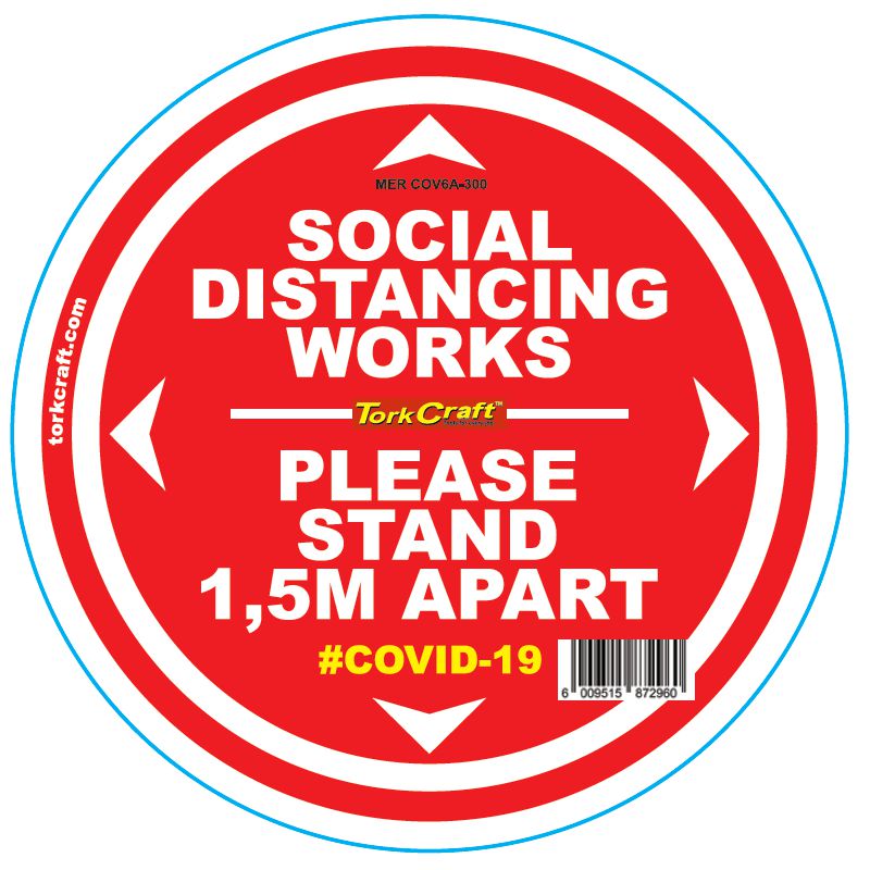 Double Red 1.5M Apart - 300Mm Round Social Distancing Graphic