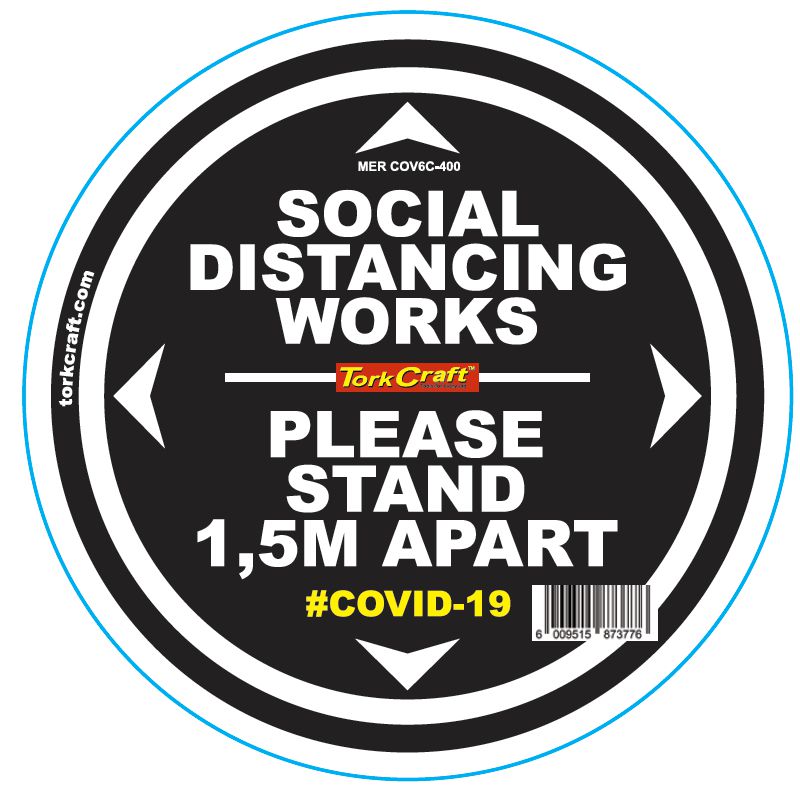 Double Black 1.5M Apart - 400Mm Round Social Distancing Graphic