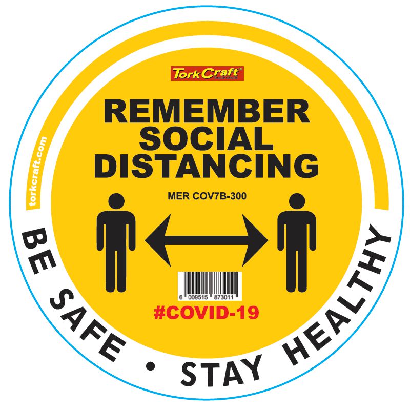 Remember Yellow - 300Mm Round Social Distancing Graphic