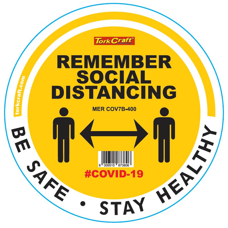 Remember Yellow - 400Mm Round Social Distancing Graphic