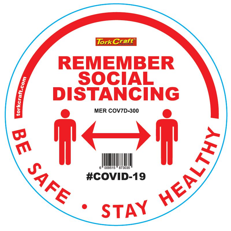 Remember White - 300Mm Round Social Distancing Graphic